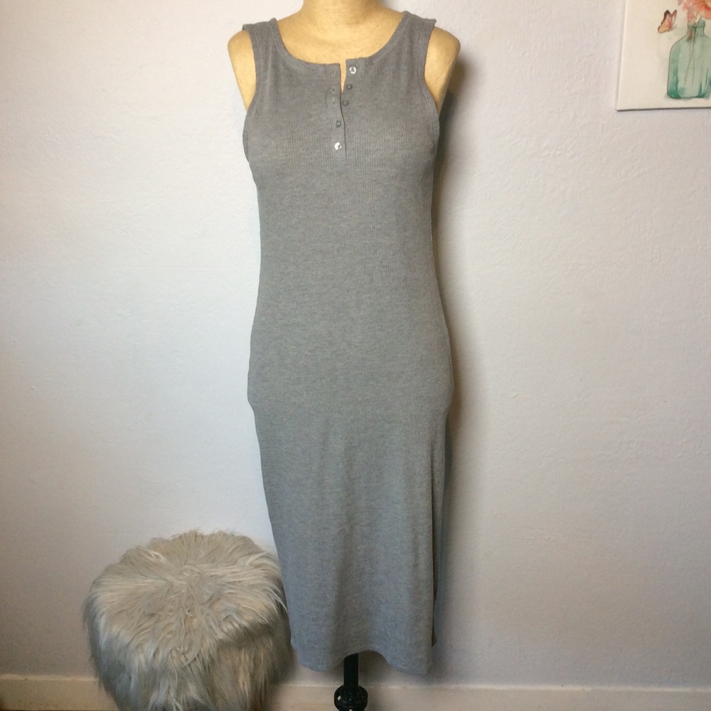 Tokyo Darling Gray Ribbed Tank Dress